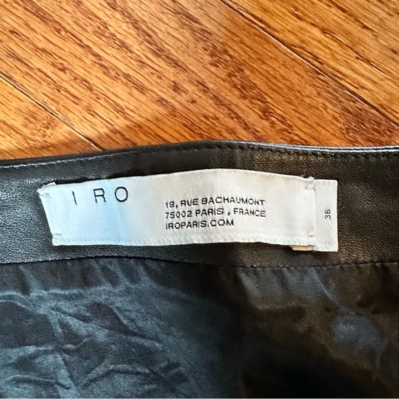 IRO Diaby Button-Front Leather Black Mimi Skirt US 4 EUC - Picture 5 of 8